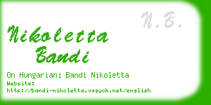nikoletta bandi business card
